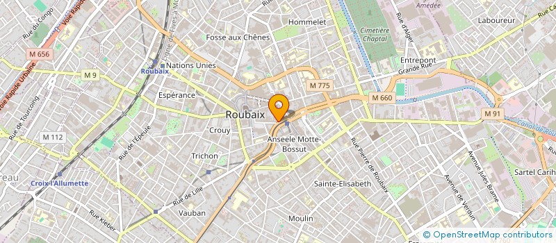localisation de l'entreprise PRISME à ROUBAIX