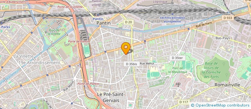 localisation de l'entreprise PRIZMA à PANTIN