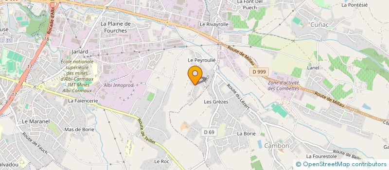 localisation de l'entreprise PRJ  ALBI