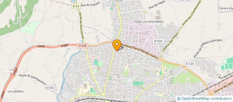 localisation de l'entreprise PRL à ROMANS-SUR-ISERE