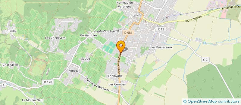 localisation de l'entreprise PRO 71 à GIVRY