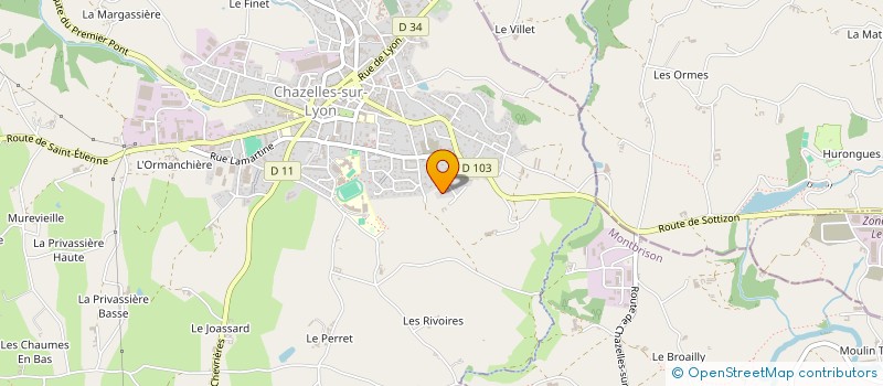 localisation de l'entreprise PRO'ALU  CHAZELLES-SUR-LYON