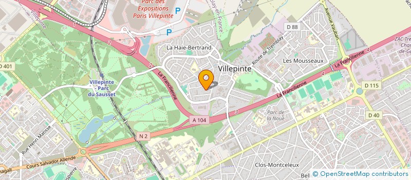 localisation de l'entreprise PRO AMPERE  LA COURNEUVE