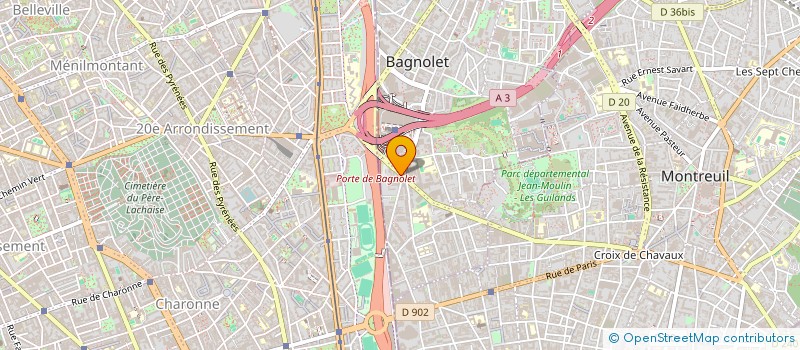 localisation de l'entreprise PRO-ASCENSEUR à BAGNOLET