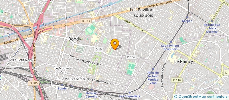 localisation de l'entreprise PRO BUILDING à BONDY