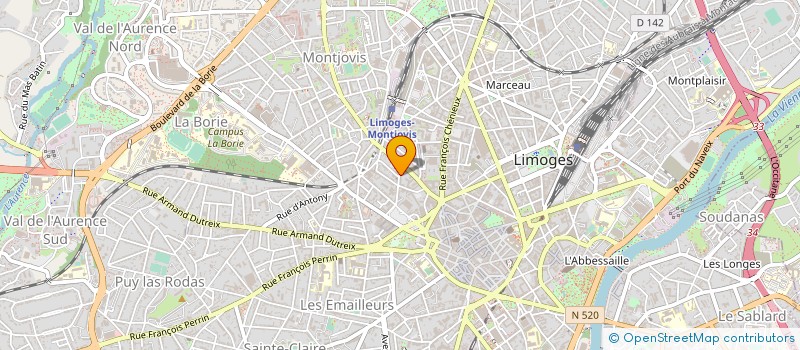 localisation de l'entreprise PRO GEST à LIMOGES