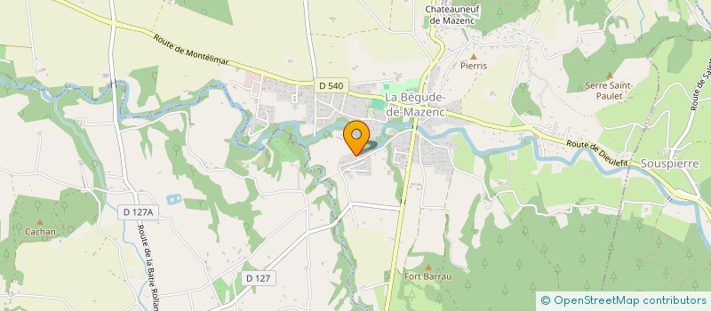 localisation de l'entreprise PRO'JEUX 26/07  LA BEGUDE-DE-MAZENC