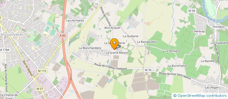 localisation de l'entreprise PRO'POSE OSSATURE BOIS ET MENUISERIE à LES SORINIERES