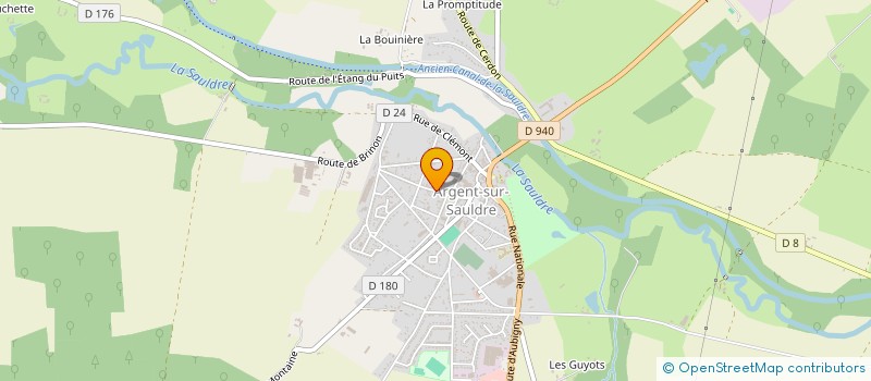 localisation de l'entreprise PRO.SPER (PROCEDES SPECIAUX ROUTE) à ARGENT-SUR-SAULDRE