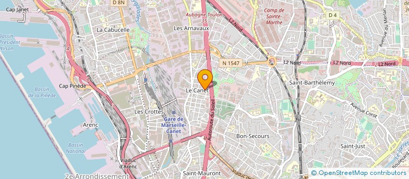 localisation de l'entreprise PRO SUD TOITURE à MARSEILLE