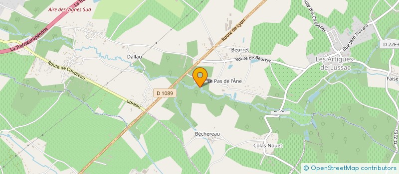 localisation de l'entreprise PRO'TECH'NET FRANCE SERVICE SARL à LES ARTIGUES-DE-LUSSAC