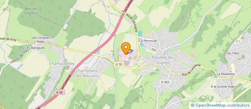localisation de l'entreprise PRO'VIANDES  POUILLEY-LES-VIGNES