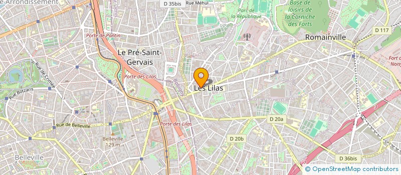 localisation de l'entreprise PRO WORKING SERVICE  LES LILAS