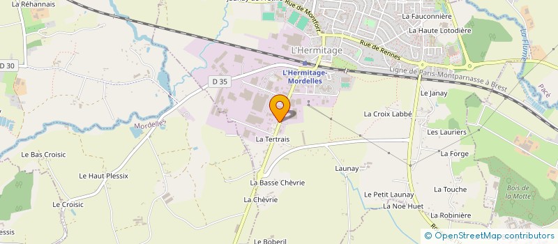 localisation de l'entreprise PROBETON BRETAGNE  L'HERMITAGE