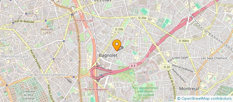 localisation de l'entreprise PROCES BATI à BAGNOLET