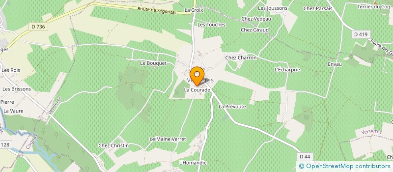 localisation de l'entreprise PROCHAGNAC à VERRIERES
