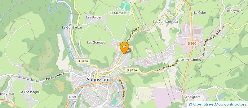 localisation de l'entreprise PROCOACH  AUBUSSON