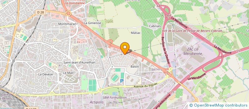 localisation de l'entreprise PROCONSTRUCTION à BEZIERS