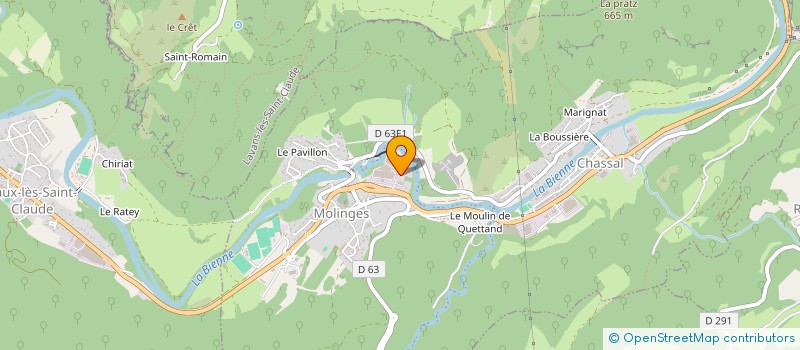 localisation de l'entreprise PROD INDUSTRIALISATION SOUS TRAITANCE  VAUX-LES-SAINT-CLAUDE