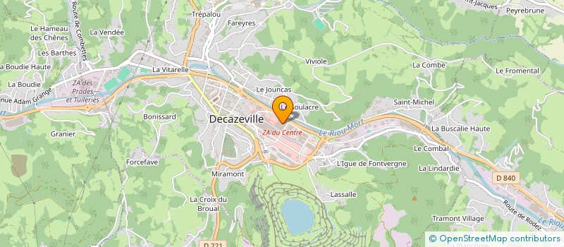 localisation de l'entreprise PRODEC à DECAZEVILLE