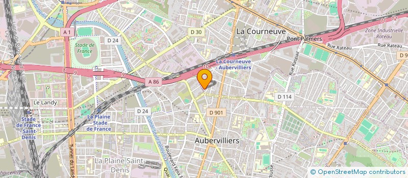 localisation de l'entreprise PRODIGE PRODUCTION à LA COURNEUVE