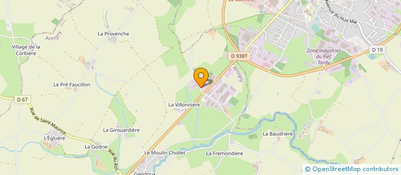 localisation de l'entreprise PRODIM à ANTIGNY
