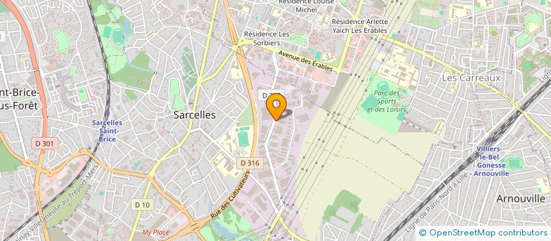 localisation de l'entreprise PRODUCTIC USINAGE à SARCELLES