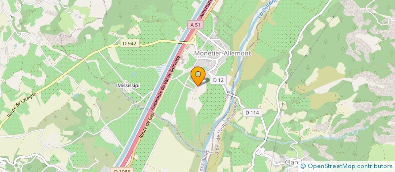 localisation de l'entreprise PRODUCTIONS DU FOREST  MONETIER-ALLEMONT