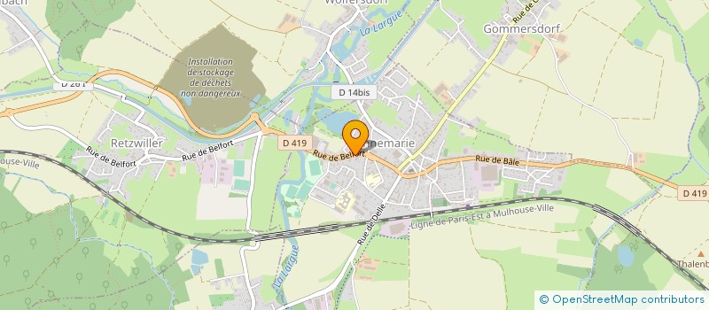 localisation de l'entreprise PRODUITS BIO ALSACE  DANNEMARIE