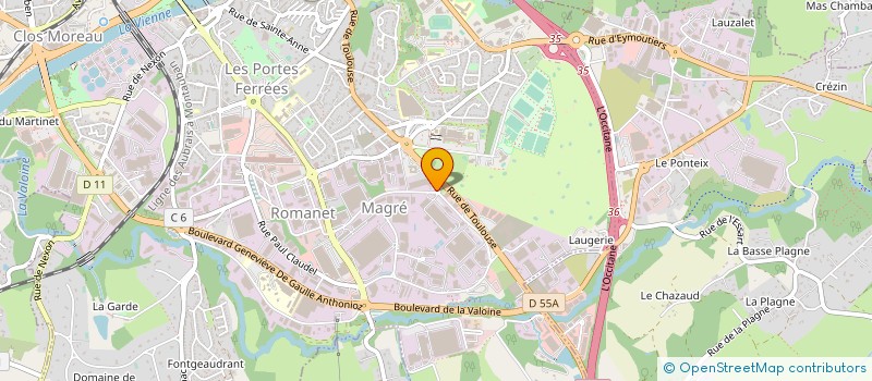 localisation de l'entreprise PRODUITS CHIMIQUES MAZAL SA à LIMOGES