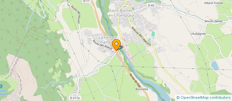 localisation de l'entreprise PRODUITS DES ALPES DU SUD  LA FARE-EN-CHAMPSAUR