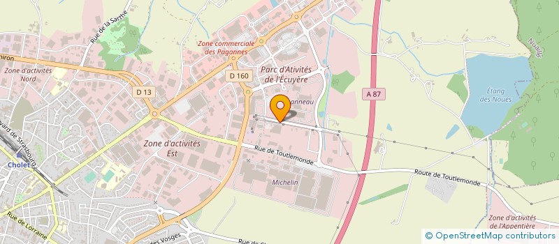 localisation de l'entreprise PRODUITS ROUTIERS DU CHOLETAIS à CHOLET