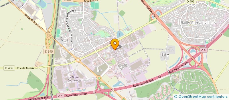 localisation de l'entreprise PROELECTRO.FR  BAILLY-ROMAINVILLIERS