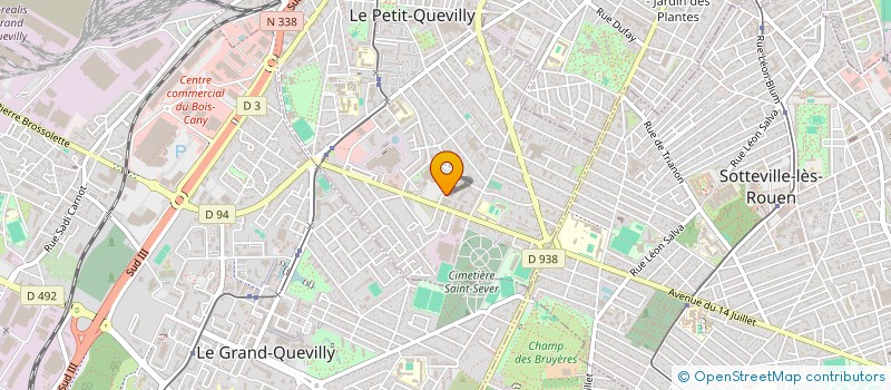 localisation de l'entreprise PROFESSION SPORT ET LOISIRS 76 à LE PETIT-QUEVILLY