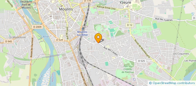 localisation de l'entreprise PROFESSION SPORT LOISRIS AUVERGNE à YZEURE