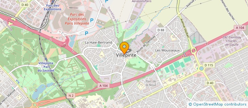 localisation de l'entreprise PROFESSIONNEL DU BATIMENT à VILLEPINTE