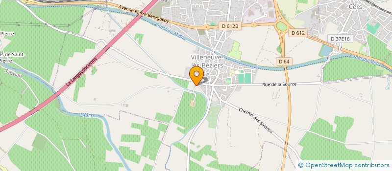 localisation de l'entreprise PROFESSIONNEL-PILES ELECTRIQUES 34 à VILLENEUVE-LES-BEZIERS