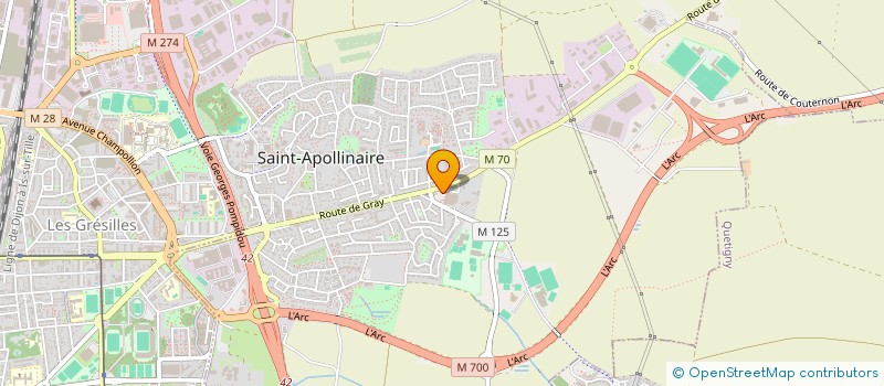 localisation de l'entreprise PROGECOM à SAINT-APOLLINAIRE