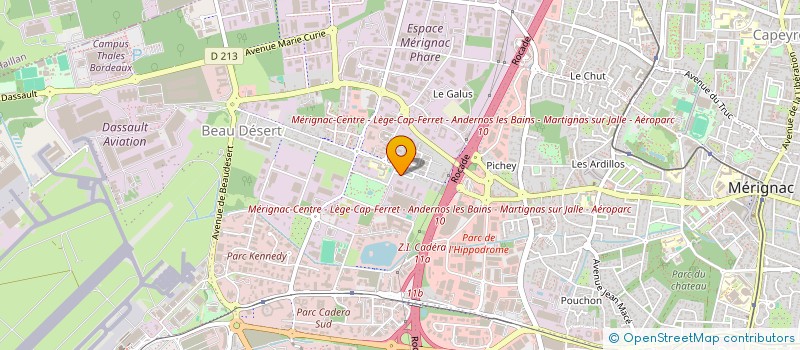 localisation de l'entreprise PROGEVI  MERIGNAC