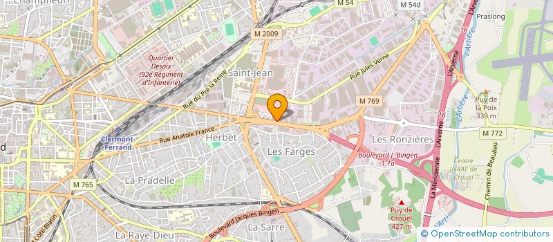 localisation de l'entreprise PROGI CF SIGMA à CLERMONT-FERRAND