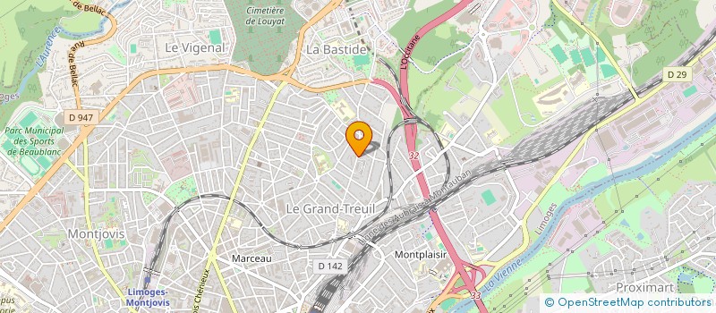 localisation de l'entreprise PROJ EAU à LIMOGES