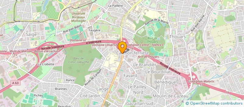 localisation de l'entreprise PROJET BIS - ASSOCIATION THEATRALE  GRADIGNAN