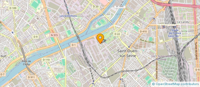 localisation de l'entreprise PROJET COM1 à SAINT-OUEN-SUR-SEINE