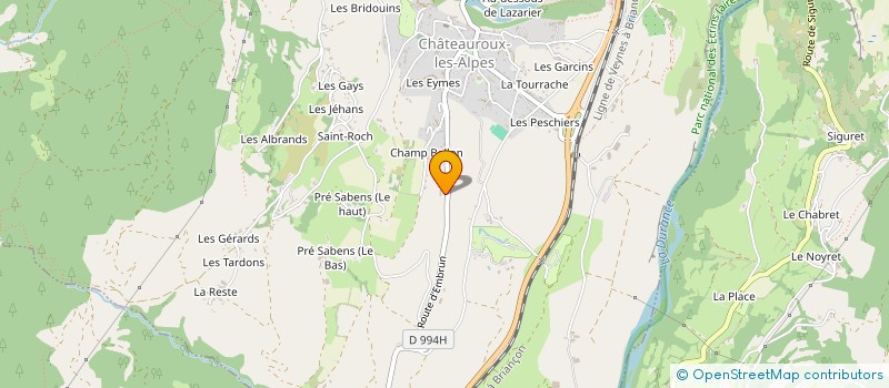 localisation de l'entreprise PROJET INTERPROFESSIONNEL ASSOCIATIF ET FOISONNANT  CHATEAUROUX-LES-ALPES