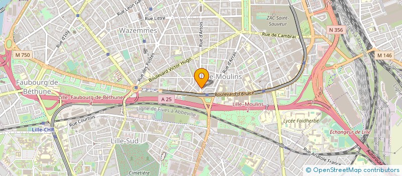 localisation de l'entreprise PROJETS, ETUDES, FINANCEMENTS IMMOBILIERS  LILLE