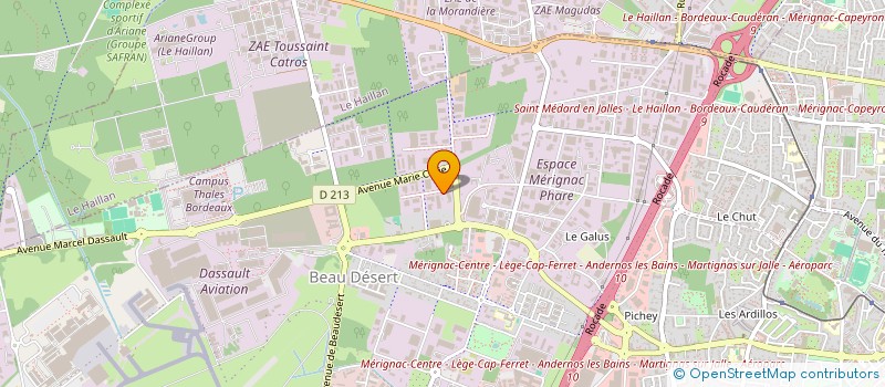 localisation de l'entreprise PROLUM ATLANTIQUE à MERIGNAC