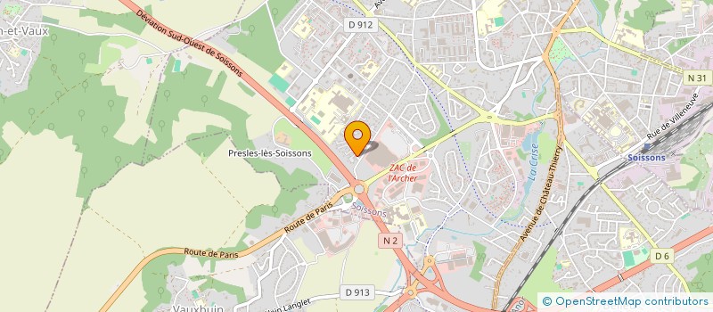 localisation de l'entreprise PROMADE à SOISSONS