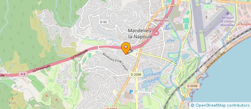localisation de l'entreprise PROMETHEE ART à MANDELIEU-LA-NAPOULE