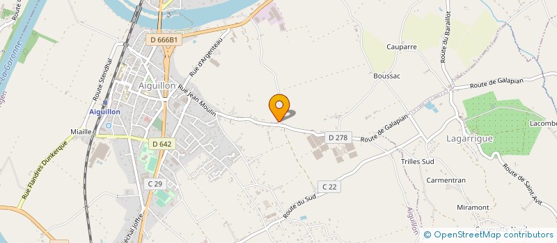 localisation de l'entreprise PROMOTION DE LA MUSIQUE  AIGUILLON