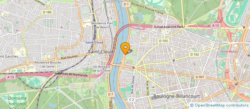 localisation de l'entreprise PROMOTION MONTE CARLO à BOULOGNE BILLANCOURT